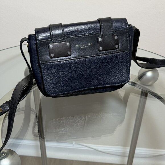 Rag & Bone mini pilot crossbody bag blue leather - Picture 11 of 14